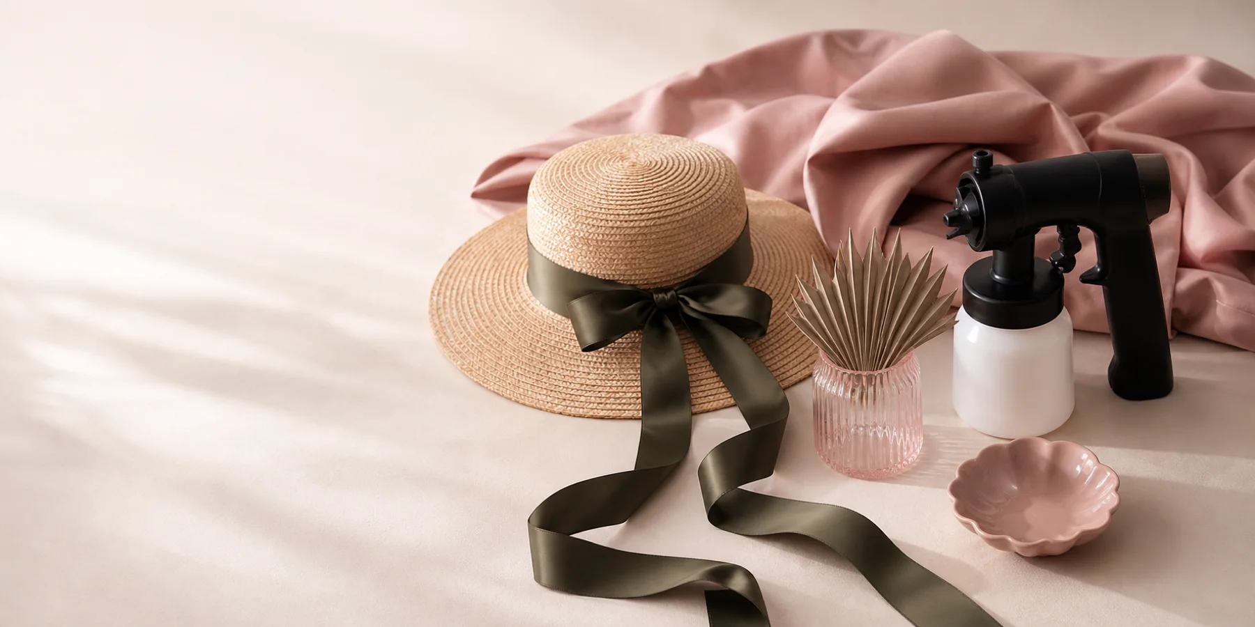 Olive ribbon and studio spray tanning tools
